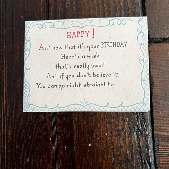 Vintage Birthday Card (1950’s) - Picture 7 of 8